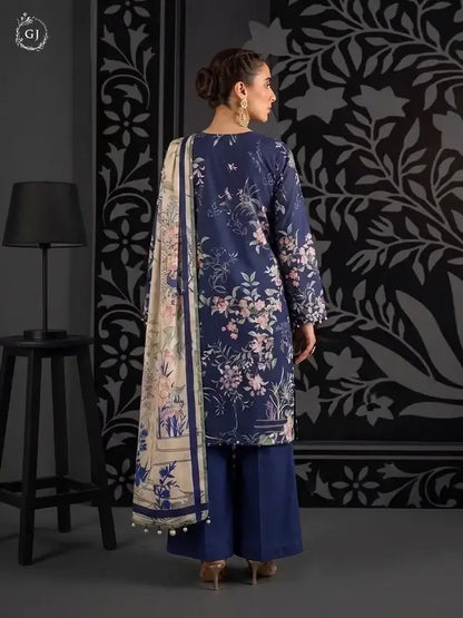 KISSA 3-Piece Unstitched Digital Printed Linen Suit | Fall-Winter Collection