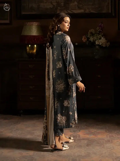 POPINN 3 Piece Unstitched Digital Printed Linen Bana Dora Suit