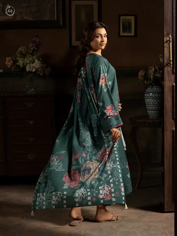 POPINN 3 Piece Unstitched Digital Printed Linen Bana Dora Suit