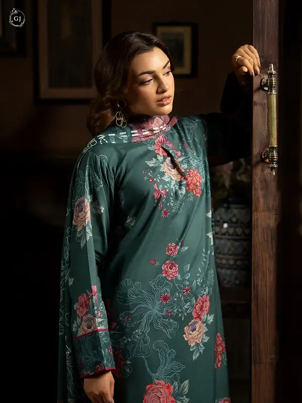 POPINN 3 Piece Unstitched Digital Printed Linen Bana Dora Suit
