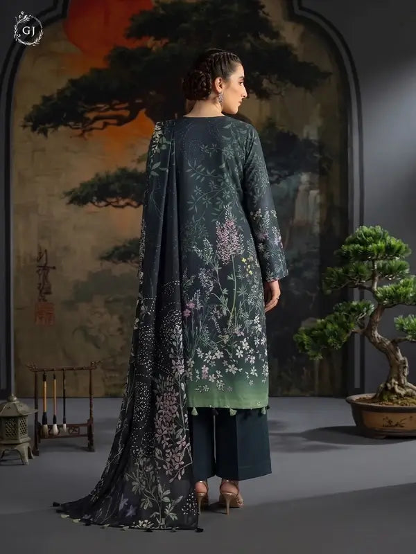 KISSA 3-Piece Unstitched Digital Printed Linen Suit | Fall-Winter Collection