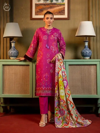 POPINN Khaddar 3-Piece Unstitched Suit