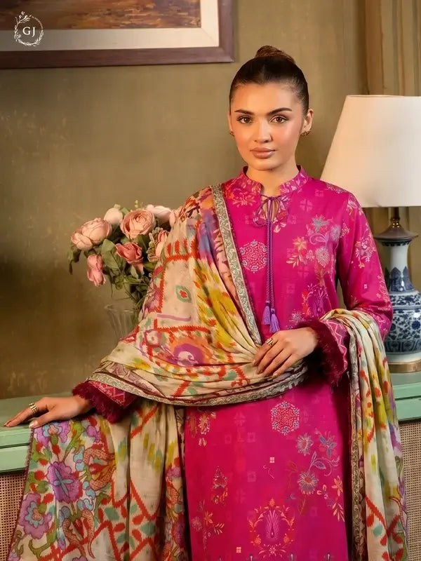POPINN Khaddar 3-Piece Unstitched Suit