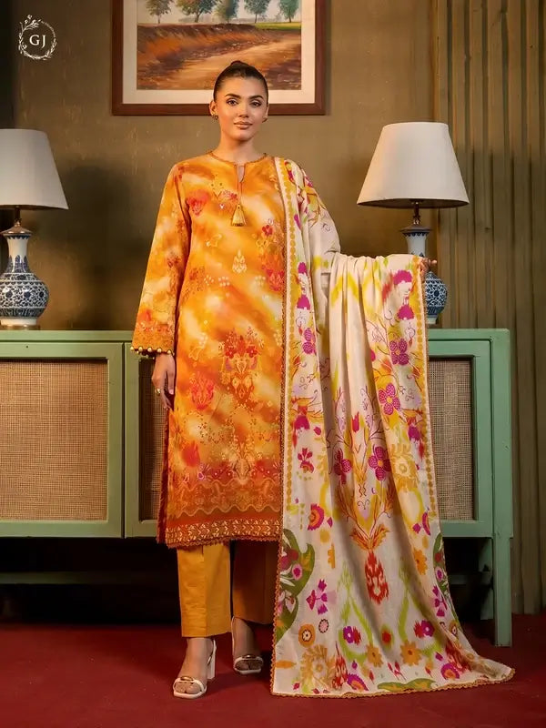 POPINN Khaddar 3-Piece Unstitched Suit