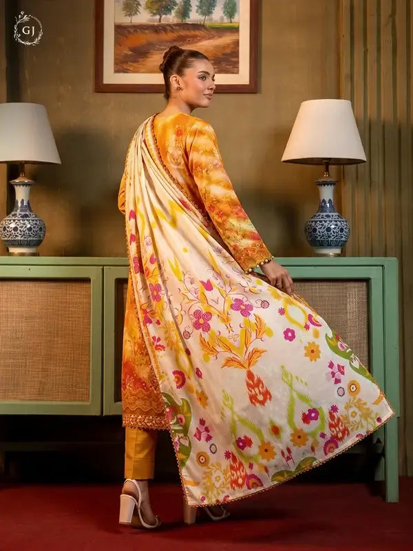 POPINN Khaddar 3-Piece Unstitched Suit