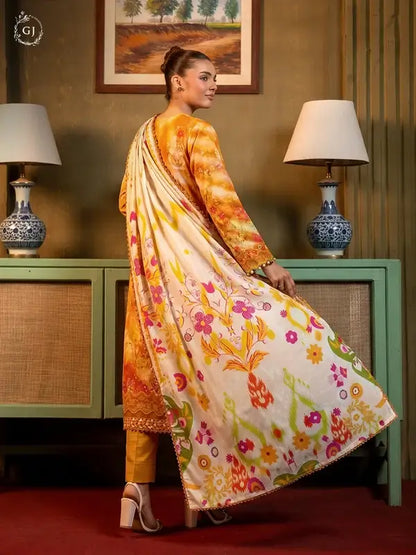 POPINN Khaddar 3-Piece Unstitched Suit