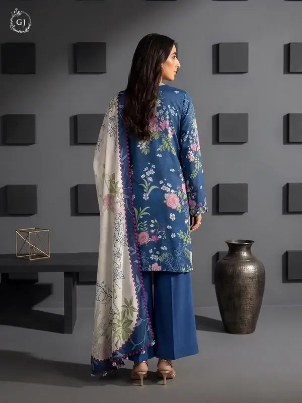 KISSA 3-Piece Unstitched Digital Printed Linen Suit | Fall-Winter Collection