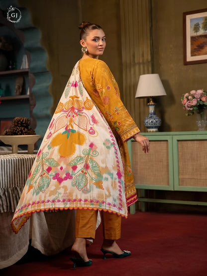 POPINN Khaddar 3-Piece Unstitched Suit