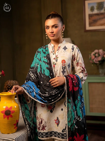 POPINN Khaddar 3-Piece Unstitched Suit