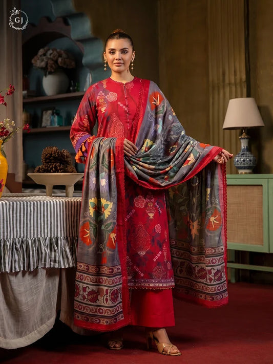 POPINN Khaddar 3-Piece Unstitched Suit