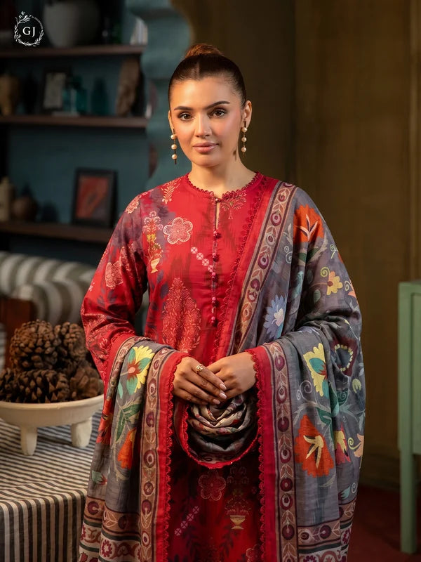 POPINN Khaddar 3-Piece Unstitched Suit