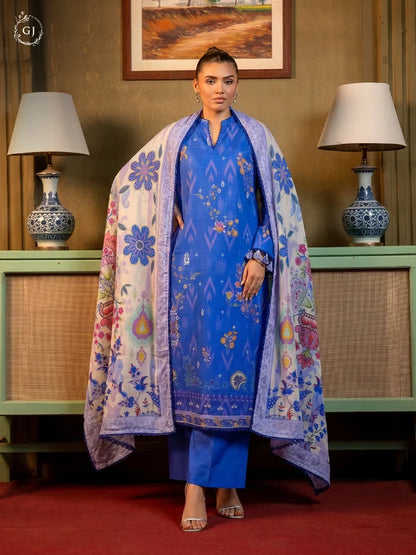 POPINN Khaddar 3-Piece Unstitched Suit