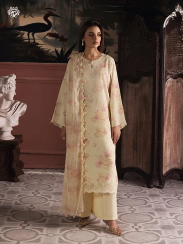 Nakhsheen 3-Piece Unstitched Digital Printed Karandi Suit
