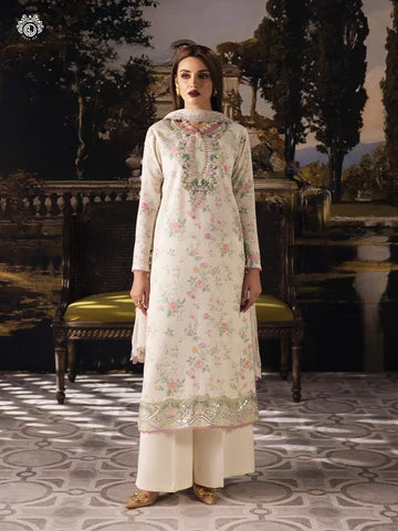 Nakhsheen 3-Piece Unstitched Digital Printed Karandi Suit