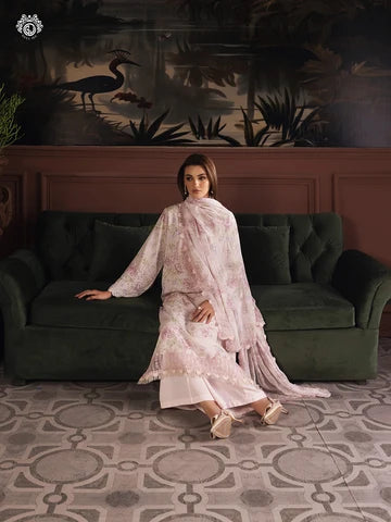 Nakhsheen 3-Piece Unstitched Digital Printed Karandi Suit