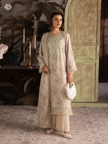 Nakhsheen 3-Piece Unstitched Digital Printed Karandi Suit