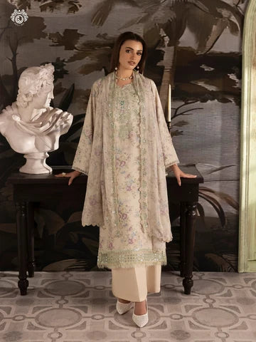 Nakhsheen 3-Piece Unstitched Digital Printed Karandi Suit