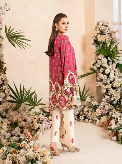 OMAHA 2-Piece Unstitched Bana Dora Linen Suit