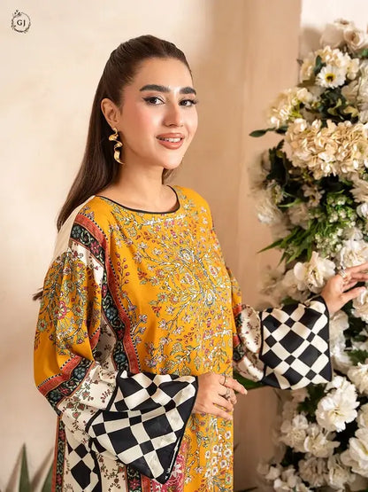 OMAHA 2-Piece Unstitched Bana Dora Linen Suit