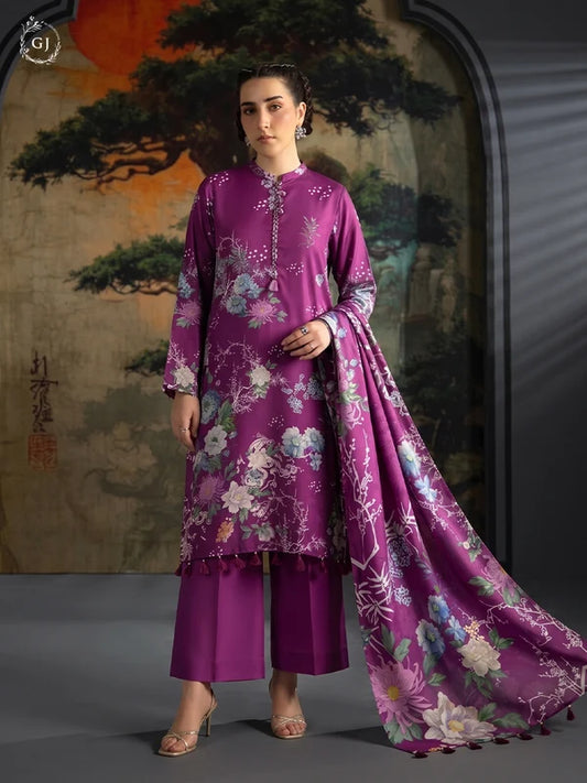 KISSA 3-Piece Unstitched Digital Printed Linen Suit | Fall-Winter Collection