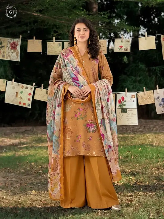 GULL-E-SARD 3-Piece Unstitched Digital Printed Linen Suit | Fall-Winter Collection