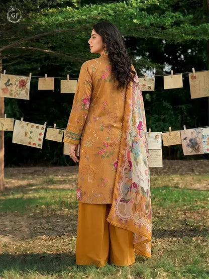 GULL-E-SARD 3-Piece Unstitched Digital Printed Linen Suit | Fall-Winter Collection