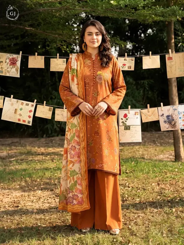 GULL-E-SARD 3-Piece Unstitched Digital Printed Linen Suit | Fall-Winter Collection