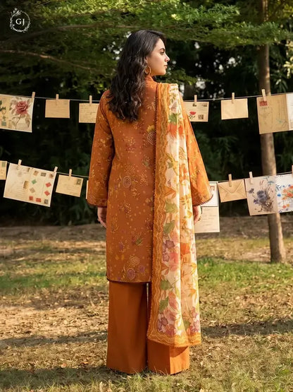GULL-E-SARD 3-Piece Unstitched Digital Printed Linen Suit | Fall-Winter Collection