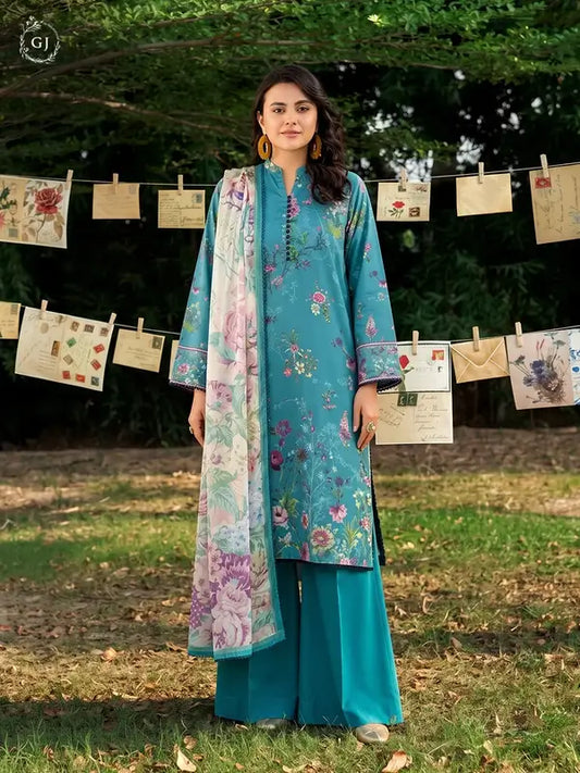GULL-E-SARD 3-Piece Unstitched Digital Printed Linen Suit | Fall-Winter Collection