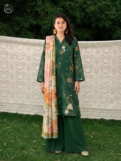 GULL-E-SARD 3-Piece Unstitched Digital Printed Linen Suit | Fall-Winter Collection