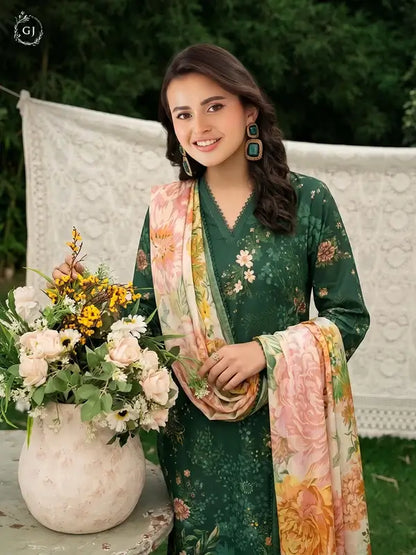 GULL-E-SARD 3-Piece Unstitched Digital Printed Linen Suit | Fall-Winter Collection