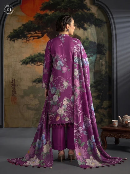 KISSA 3-Piece Unstitched Digital Printed Linen Suit | Fall-Winter Collection