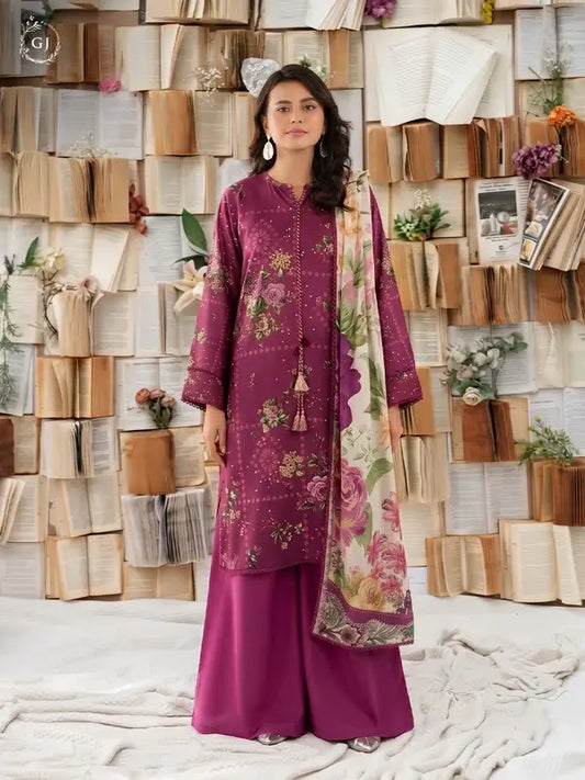 GULL-E-SARD 3-Piece Unstitched Digital Printed Linen Suit | Fall-Winter Collection