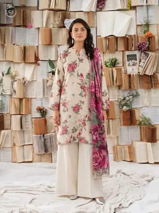 GULL-E-SARD 3-Piece Unstitched Digital Printed Linen Suit | Fall-Winter Collection