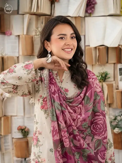 GULL-E-SARD 3-Piece Unstitched Digital Printed Linen Suit | Fall-Winter Collection