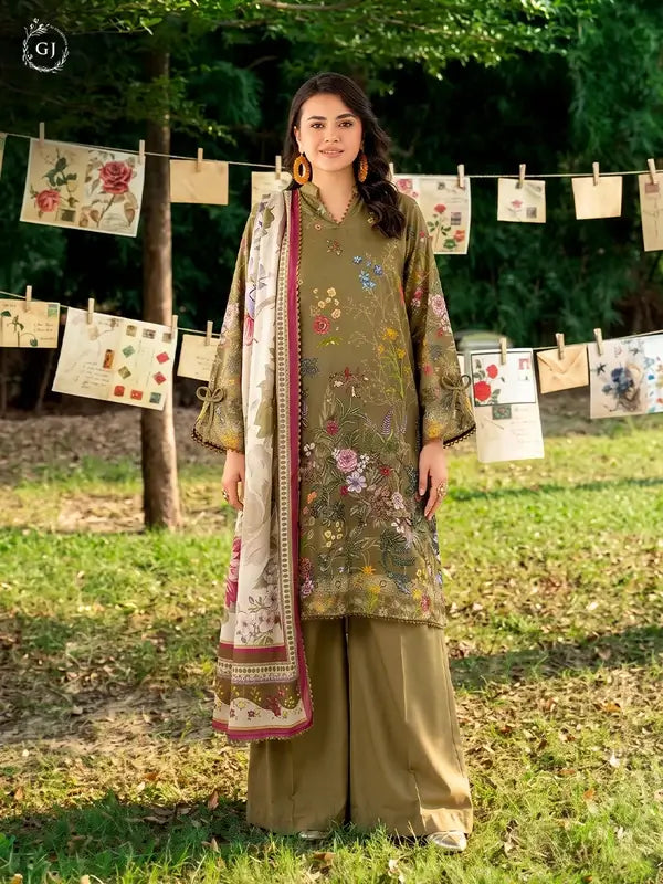 GULL-E-SARD 3-Piece Unstitched Digital Printed Linen Suit | Fall-Winter Collection