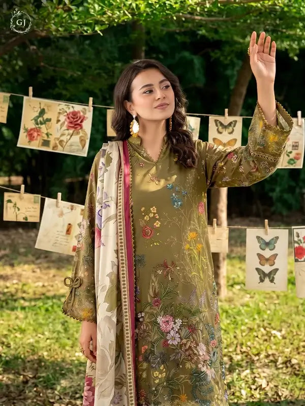 GULL-E-SARD 3-Piece Unstitched Digital Printed Linen Suit | Fall-Winter Collection