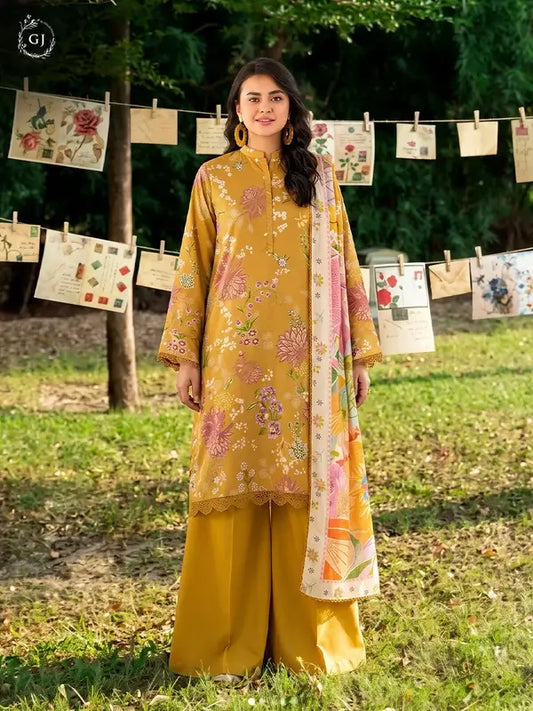 GULL-E-SARD 3-Piece Unstitched Digital Printed Linen Suit | Fall-Winter Collection