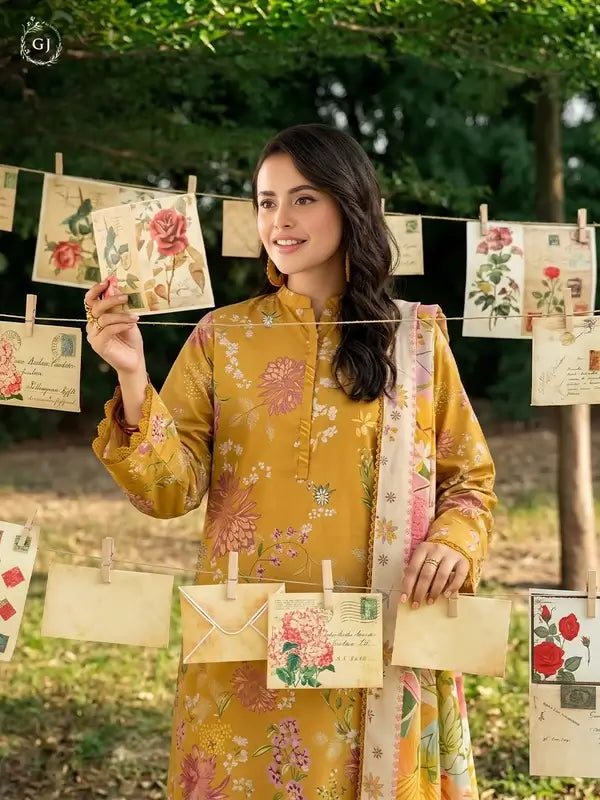 GULL-E-SARD 3-Piece Unstitched Digital Printed Linen Suit | Fall-Winter Collection