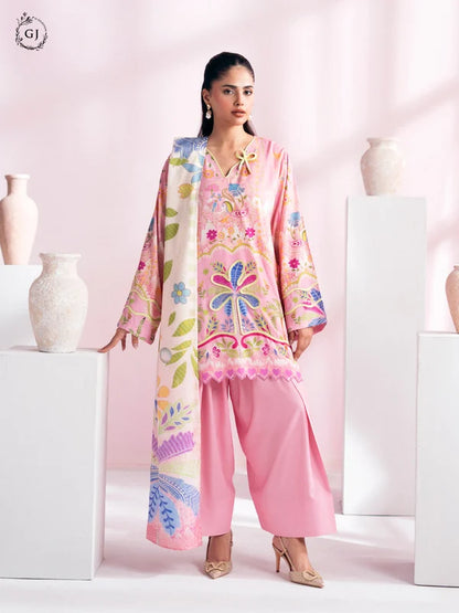 CHHERRY POP 3-Piece Unstitched Digital Printed Linen Suit | Fall-Winter Collection