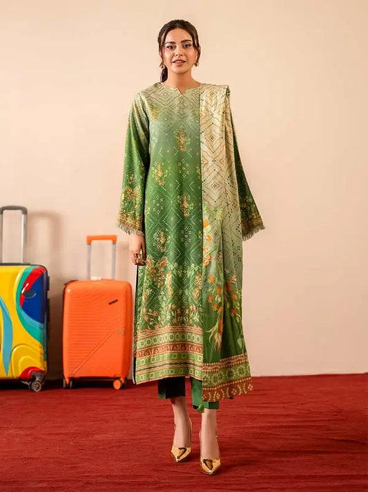 GEET 3-Piece Unstitched Digital Printed Linen Suit for Women