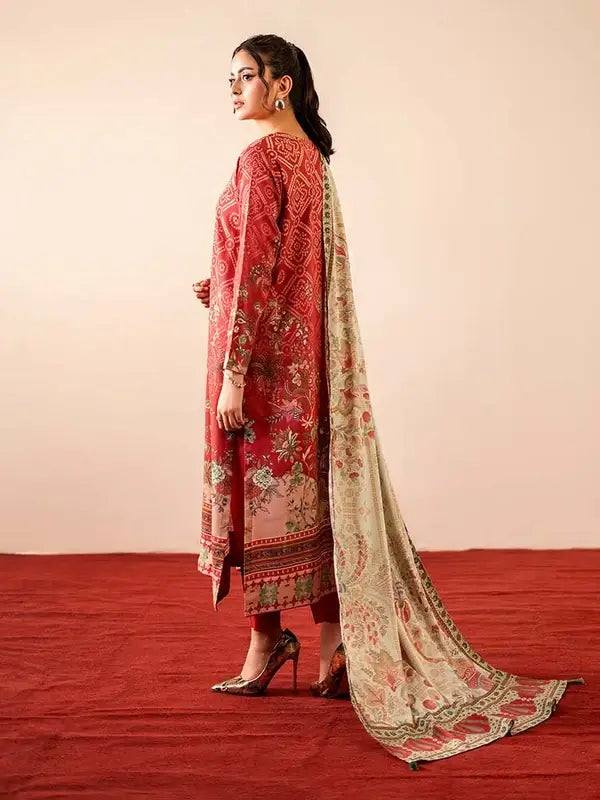 GEET 3-Piece Unstitched Digital Printed Linen Suit for Women