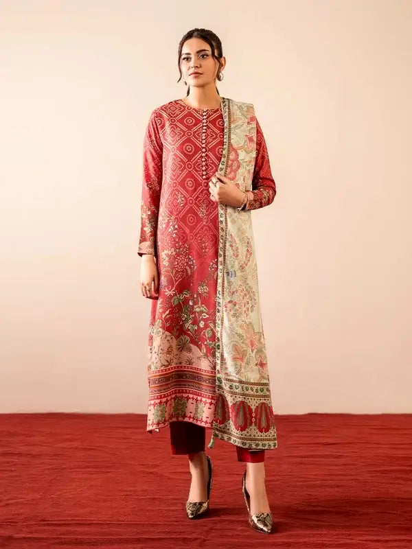 GEET 3-Piece Unstitched Digital Printed Linen Suit for Women