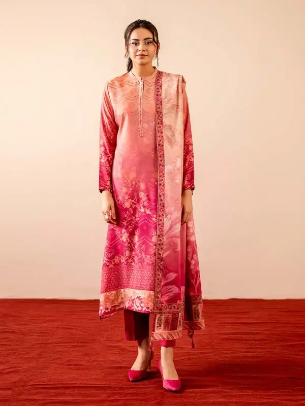 GEET 3-Piece Unstitched Digital Printed Linen Suit for Women