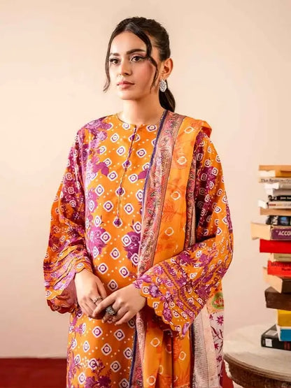 GEET 3-Piece Unstitched Digital Printed Linen Suit for Women