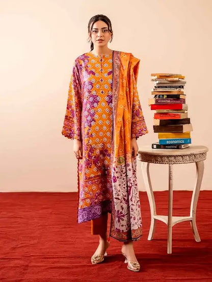 GEET 3-Piece Unstitched Digital Printed Linen Suit for Women