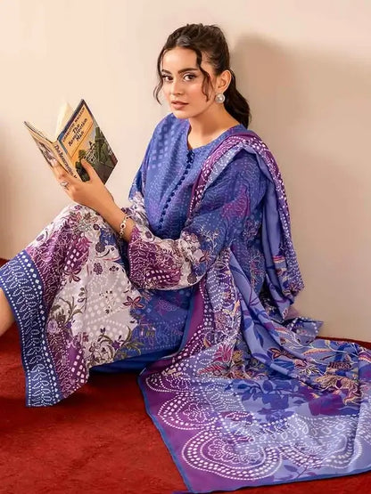 GEET 3-Piece Unstitched Digital Printed Linen Suit for Women