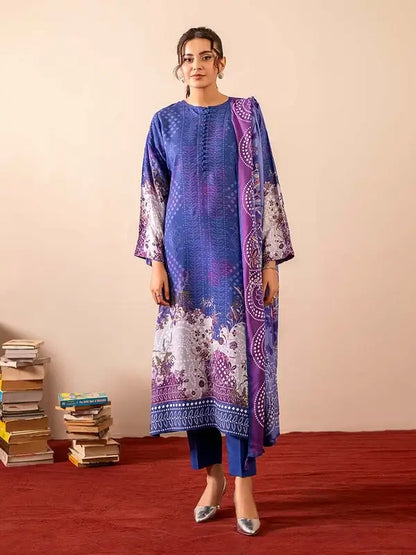 GEET 3-Piece Unstitched Digital Printed Linen Suit for Women