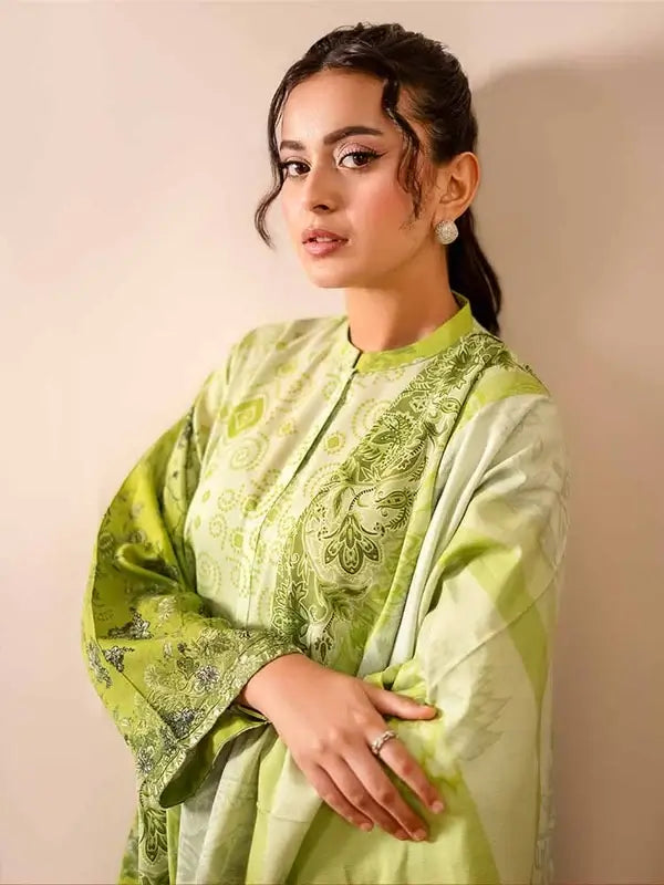 GEET 3-Piece Unstitched Digital Printed Linen Suit for Women