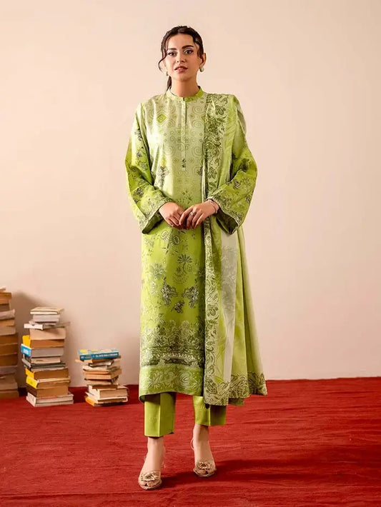 GEET 3-Piece Unstitched Digital Printed Linen Suit for Women